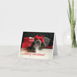 Cartes Pour Fêtes Annuelles Joyeux Noël Allemand pointeur court