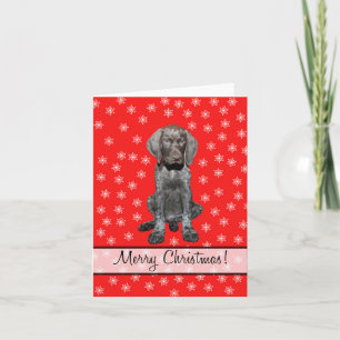 Cartes Pour Fêtes Annuelles Joyeux Noël Allemand pointeur court