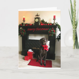 Cartes Pour Fêtes Annuelles Joyeux Noël Allemand pointeur court