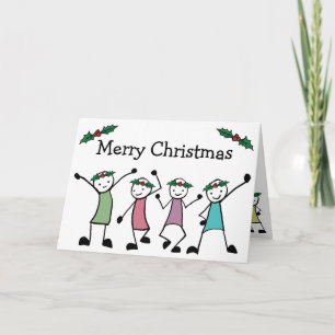 Cartes Pour Fêtes Annuelles Joyeux Noël amis bâtons