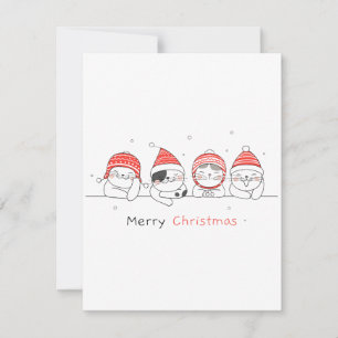 Cartes Pour Fêtes Annuelles Joyeux Noël amis chats