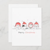 Cartes Pour Fêtes Annuelles Joyeux Noël amis Kitty (Devant / Derrière)