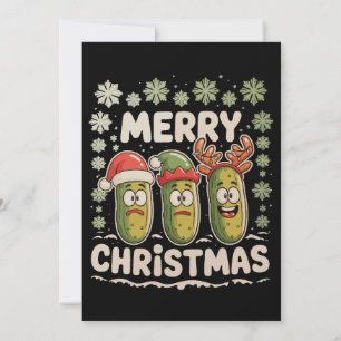 Cartes Pour Fêtes Annuelles Joyeux Noël Amoureux de Pickle Lumières de Noël Mo