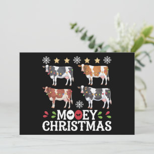 Cartes Pour Fêtes Annuelles Joyeux Noël Amoureux des Vaches Vacances Ferme Agr