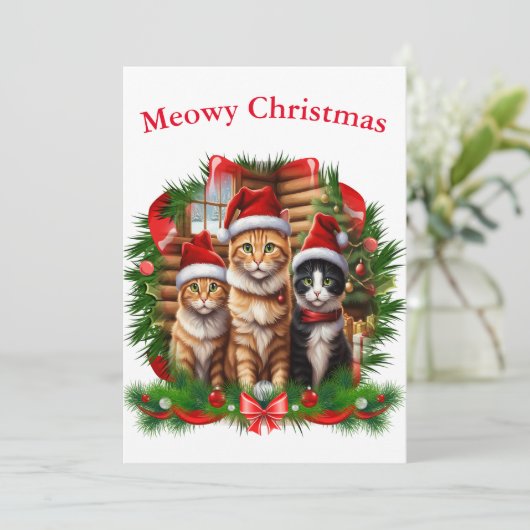 Cartes Pour Fêtes Annuelles Joyeux Noël Animaux (Debout devant)