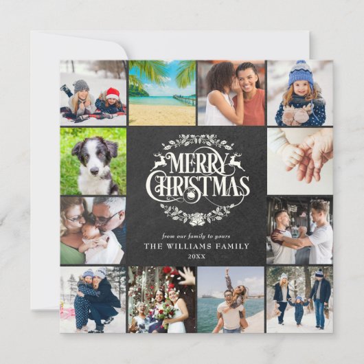 Cartes Pour Fêtes Annuelles Joyeux Noël Année En examen 12 Photo (Devant)