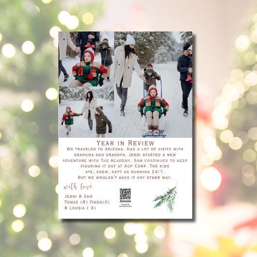 Cartes Pour Fêtes Annuelles Joyeux Noël année en revue Photo