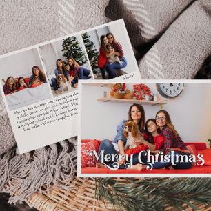 Cartes Pour Fêtes Annuelles Joyeux Noël année en revue Quatre photos