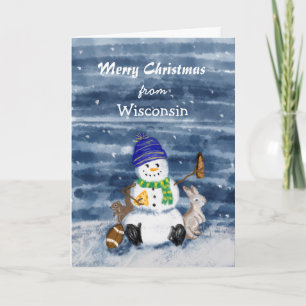 Cartes Pour Fêtes Annuelles Joyeux Noël Aquarelle Drôle Wisconsin  