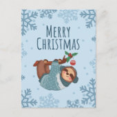 Cartes Pour Fêtes Annuelles Joyeux Noël aquarelle fentes et flocons de neige (Devant)