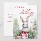 Cartes Pour Fêtes Annuelles Joyeux Noël aquarelle mignonne (Devant / Derrière)