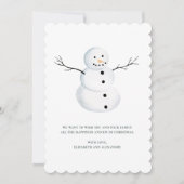 Cartes Pour Fêtes Annuelles Joyeux Noël. Aquarelle mignonne bonhomme de neige. (Devant)
