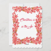 Cartes Pour Fêtes Annuelles Joyeux Noël Aquarelle Pêche Feuilles d'érable (Dos)