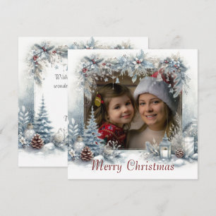 Cartes Pour Fêtes Annuelles Joyeux Noël aquarelle photo neige 