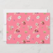 Cartes Pour Fêtes Annuelles Joyeux Noël Aquarelle rose (Dos)