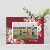 Cartes Pour Fêtes Annuelles Joyeux Noël Aquarelle Rouge (Debout devant)