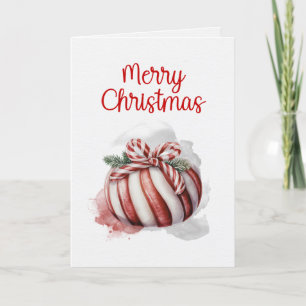 Cartes Pour Fêtes Annuelles Joyeux Noël Aquarelle Sucre de canne Bonbon