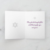 Cartes Pour Fêtes Annuelles "Joyeux Noël !" - Arbre avec Décor Argent & Violet (Intérieur)