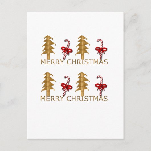 Cartes Pour Fêtes Annuelles Joyeux Noël Arbre Bonbon or rouge (Devant)