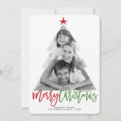 Cartes Pour Fêtes Annuelles Joyeux Noël Arbre découpé Bracelet Script Photo (Devant)