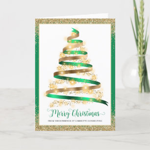 Cartes Pour Fêtes Annuelles Joyeux Noël Arbre Entreprise Logo Entreprise