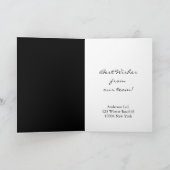 Cartes Pour Fêtes Annuelles Joyeux Noël Arbre noir et or Texte élégant (Intérieur)