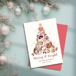 Cartes Pour Fêtes Annuelles Joyeux Noël Arbre photo Collage Gold Star<br><div class="desc">Un collage de 7 photos carte moderne de Noël avec script manuscrit et arbre de Noël festif. Cliquez sur le bouton Modifier pour customiser cette conception.</div>