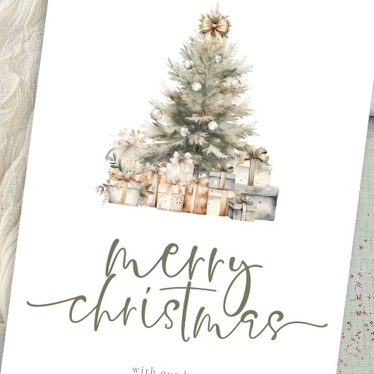 Cartes Pour Fêtes Annuelles Joyeux Noël Arbre Sage Script 2026 Calendrier