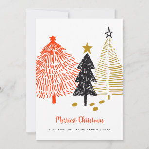 Cartes Pour Fêtes Annuelles Joyeux Noël Arbres Abstraits Minimal Moderne