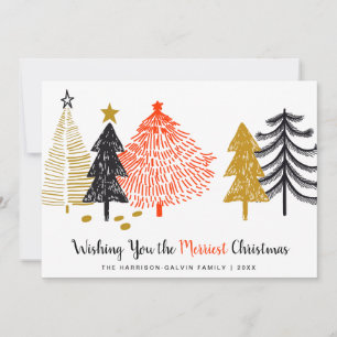Cartes Pour Fêtes Annuelles Joyeux Noël Arbres Abstraits Moderne