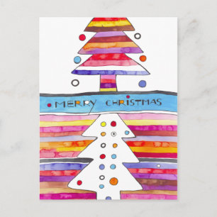 Cartes Pour Fêtes Annuelles Joyeux Noël Arbres contemporains