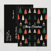 Cartes Pour Fêtes Annuelles Joyeux Noël arbres Festive (Devant / Derrière)