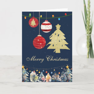 Cartes Pour Fêtes Annuelles Joyeux Noël Arbres modernes Neige
