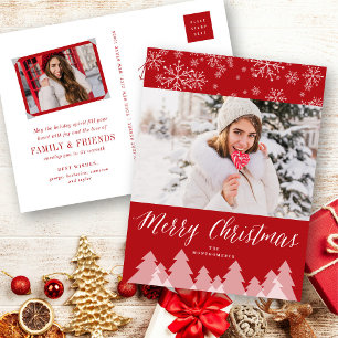 Cartes Pour Fêtes Annuelles Joyeux Noël Arbres Snowflakes Winter Wonderland