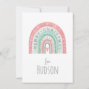 Cartes Pour Fêtes Annuelles Joyeux Noël Arc-en-ciel AMOUR, NOM Art pour enfant