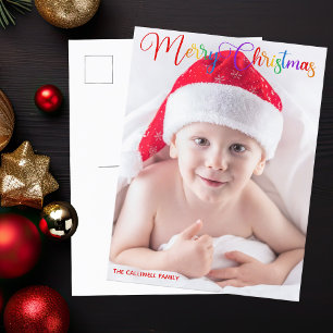 Cartes Pour Fêtes Annuelles Joyeux Noël arc-en-ciel superposé photo