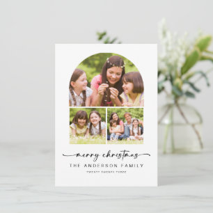 Cartes Pour Fêtes Annuelles Joyeux Noël   Arc moderne 3 Photos