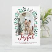 Cartes Pour Fêtes Annuelles Joyeux Noël Arch Berries Foliage Photo (Debout devant)