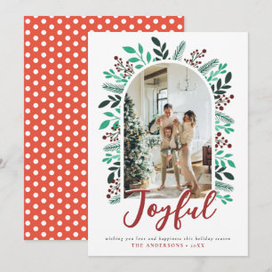 Cartes Pour Fêtes Annuelles Joyeux Noël Arch Berries Foliage Photo