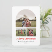 Cartes Pour Fêtes Annuelles Joyeux Noël Arche moderne Multi photo Rouge (Debout devant)