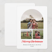 Cartes Pour Fêtes Annuelles Joyeux Noël Arche moderne Multi photo Rouge (Devant / Derrière)