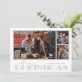 Cartes Pour Fêtes Annuelles Joyeux Noël Argent Photo Multiple (Debout devant)
