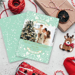 Cartes Pour Fêtes Annuelles Joyeux Noël Art Nouveau Floral Photo