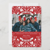 Cartes Pour Fêtes Annuelles Joyeux Noël Art Nouveau Floral Photo (Devant)