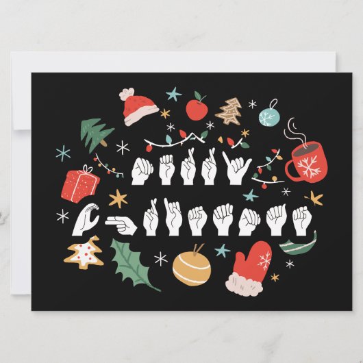 Cartes Pour Fêtes Annuelles Joyeux Noël - ASL American Sign Language III (Devant)