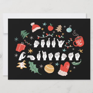 Cartes Pour Fêtes Annuelles Joyeux Noël - ASL American Sign Language III
