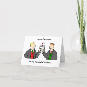 Cartes Pour Fêtes Annuelles Joyeux Noël au mari gay masculin