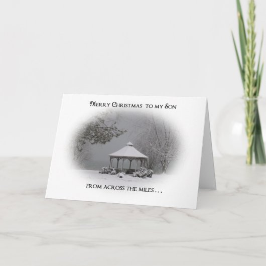 Cartes Pour Fêtes Annuelles Joyeux Noël au mon Fils-à travers les milles (Devant)