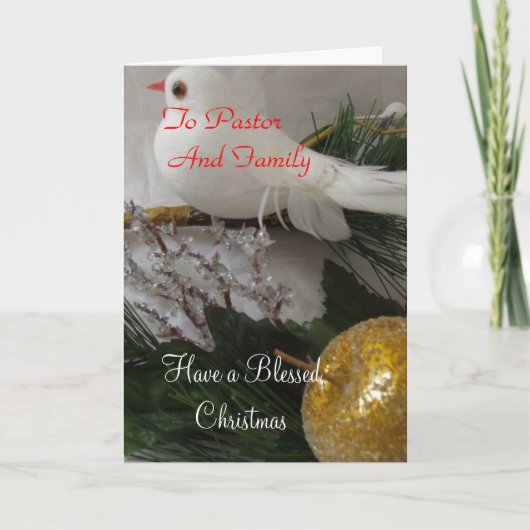 Cartes Pour Fêtes Annuelles Joyeux Noël au pasteur et à la famille (Devant)