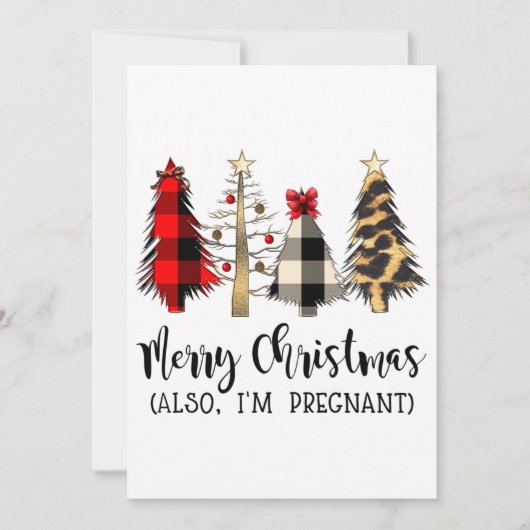 Cartes Pour Fêtes Annuelles Joyeux Noël Aussi je suis enceinte Annonce de gros (Devant)